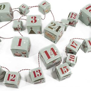 Bambelaa! Cajas Plegables para Calendario de Adviento, 24 Cajas de Navidad, Cajas Plegables para Colgar, Cuerda para Rellenar, para Navidad