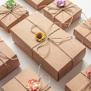 16 Pack Caja de Cartón Kraft Cajas de Regalo para Fiesta Superior Envase de Joyería - Marrón